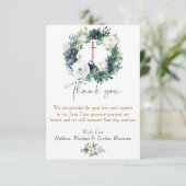 Boho Chic Bloemen Meisjes Doop Bedankkaart (Staand voorkant)