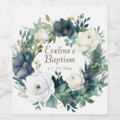 Boho Chic Bloemen Meisjes Doop Wijn Etiket (Enkel label)