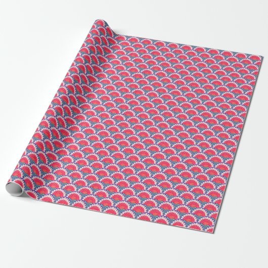Boho Chic Bloemen Print. Cadeaupapier (Uitgerold)