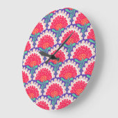 Boho Chic Bloemen Print. Grote Klok (Hoek)