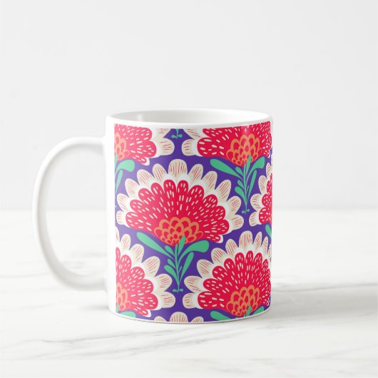 Boho Chic Bloemen Print. Koffiemok (Links)
