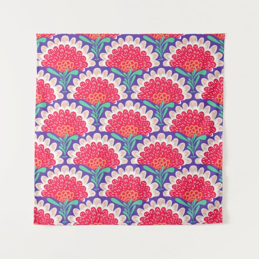 Boho Chic Bloemen Print. Wandkleed (Voorkant)