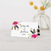 Boho Chic Bloemen Tafelnummer Zitplaatsnaam Plaatskaartje (Achterkant)