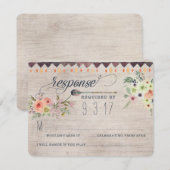 Boho Chic Bloemen Trouw RSVP Kaart (Voorkant / Achterkant)