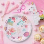 Boho Chic Bloemen Verjaardag Papier Bord (Feest)