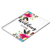 Boho Chic Bloemen Waterverf Bruiloft Planner Notitieboek (Linkerzijde)