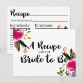 Boho Chic Bloemenboeket Vrijgezellenfeest Recept K Briefkaart (Voorkant / Achterkant)