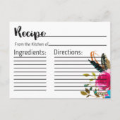 Boho Chic Bloemenboeket Vrijgezellenfeest Recept K Briefkaart (Achterkant)