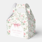 Boho chic bloemenboog boog baby meisje douche bedankdoosjes (Voorkant Zijde)