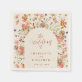 Boho Chic Bloemenboog Fall bruiloft servetten (Voorkant)