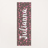 Boho Chic Bloemendessin Roze Bruin Persoonlijk Yogamat (Voorkant)