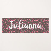 Boho Chic Bloemendessin Roze Bruin Persoonlijk Yogamat (Voorkant (horizontaal))