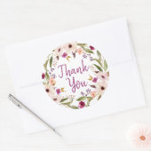 Boho Chic Bloemenkrans Dank Je Wel Ronde Sticker (Envelop)