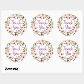 Boho Chic Bloemenkrans Dank Je Wel Ronde Sticker (Vel)