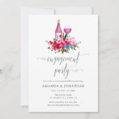 Boho Chic Bloemens Engagement Party Wijnproeverij Kaart (Voorkant)