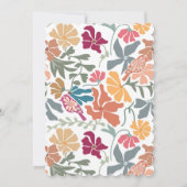 Boho Chic Bloemige Midden Eeuw Retro Bruiloft Kaart (Achterkant)