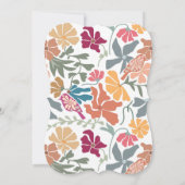 Boho Chic Bloemige Retro Mid Century Bruiloft Kaart (Achterkant)