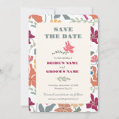Boho Chic Bloemige Retro Mid Century Bruiloft Save The Date (Voorkant)