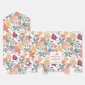 Boho Chic Bloemige Retro Mid Century Trouwdag Bedankdoosjes (Ongevouwen)