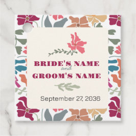 Boho Chic Bloemige Retro Mid Century Trouwdag Bedankjes Labels