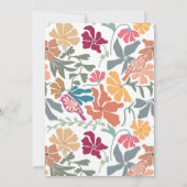 Boho Chic Bloemige Retro Mid Century Trouwdag Kaart (Achterkant)