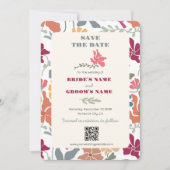 Boho Chic Bloemige Retro Mid Century Trouwdag Save The Date (Voorkant)