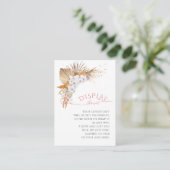 Boho Chic Bloemige Watercolor Weergave Douche Informatiekaartje (Staand voorkant)