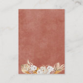 Boho Chic Bloemige Watercolor Weergave Douche Informatiekaartje (Achterkant)