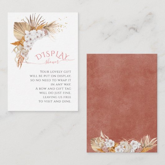 Boho Chic Bloemige Watercolor Weergave Douche Informatiekaartje (Voorkant / Achterkant)