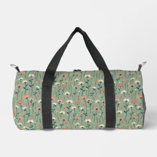 Boho Chic Bloemmotief Saliegroen Plunjezak