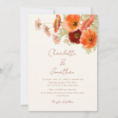 Boho Chic Bloemrijke Herfst Bruiloft Kaart (Voorkant)