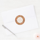 Boho Chic Bloemrijke Herfst Bruiloft Ronde Sticker (Envelop)