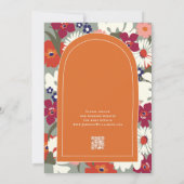 Boho Chic Bloemrijke Kleurrijke QR Code Bewaar de Kaart (Achterkant)
