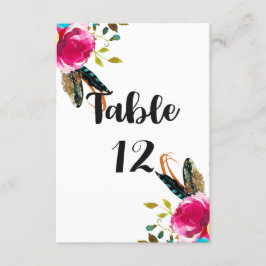 Boho Chic Bloemrijke Waterverf Tafel Nummers Trouw Kaart