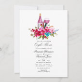 Boho Chic Bloemstuk Bruidspaar Shower Wijnproeveri Kaart (Voorkant)