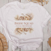 Boho Chic Blush Bloemen Bruidsmeisjes Team T-shirt