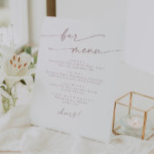 Boho Chic Blush Pink Wedding Bar Reclamebord Met Voetstuk