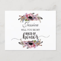 Boho Chic Blush Pink Zal je mijn bruidsmeisje zijn