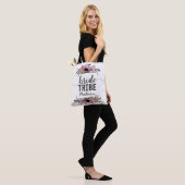Boho Chic Blush Roze Bloemen Bruid Tribe Monogram Tote Bag (Op model)
