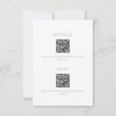 Boho Chic Blush Roze QR-code Details en RSVP Kaartje (Achterkant)