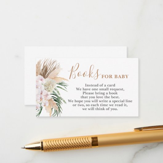 Boho chic boeken voor Baby Kaart (Voorkant / Achterkant in situ)