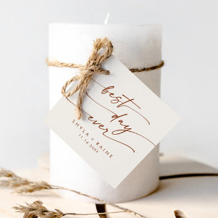 Boho Chic Boheem Crème Best Day Ever Trouwdag Bedankjes Labels
