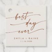 Boho Chic Boheem Crème Best Day Ever Trouwdag Bedankjes Labels (Voorkant)