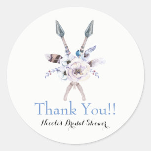 Boho Chic Boheemse Pijlen Veer Bloem Feest Ronde Sticker