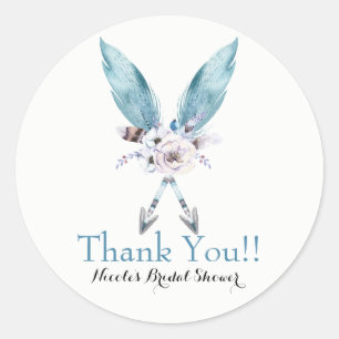 Boho Chic Boheemse Pijlen Veer Bloem Feest Ronde Sticker