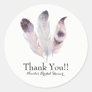 Boho Chic Boheemse Veren Feest Favor Maatwerk Ronde Sticker