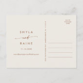 Boho Chic Bohemian Cream Bruiloft Save the Date Uitnodiging Briefkaart (Achterkant)