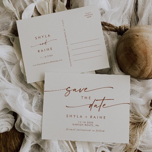 Boho Chic Bohemian Cream Bruiloft Save the Date Uitnodiging Briefkaart