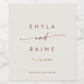Boho Chic Bohemian Cream Bruiloft Wijn Labels Etiket (Enkel label)