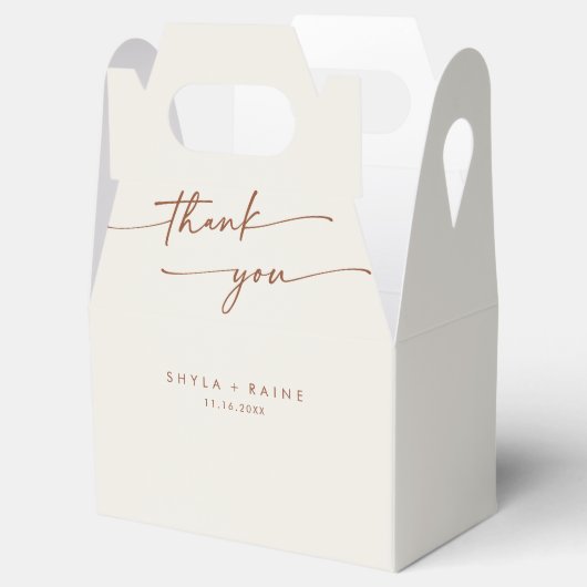 Boho Chic Bohemian Cream Dank je bruiloft Bedankdoosjes (Geopend)